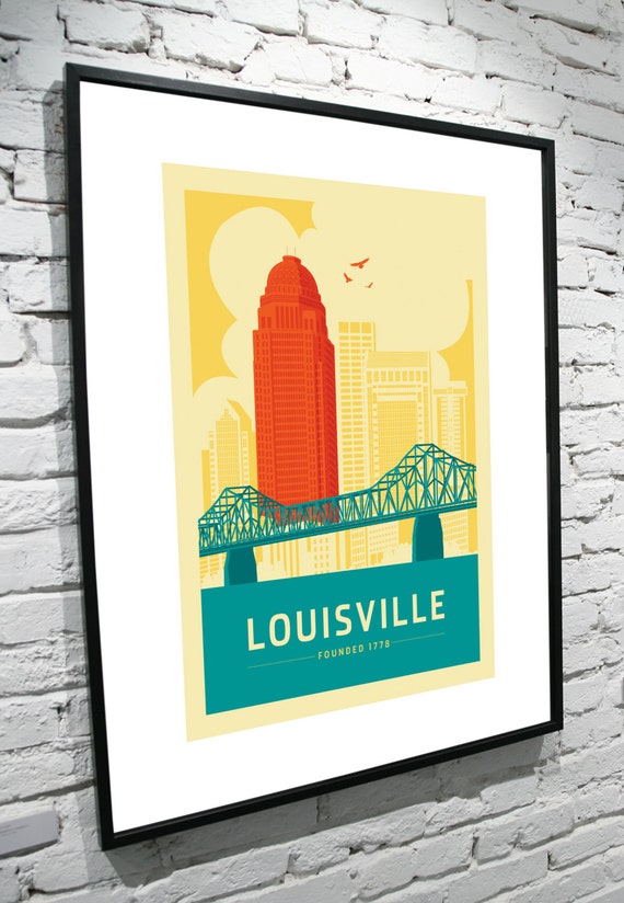 Items similar to Louisville, Kentucky Skyline 11x14 Poster on Etsy