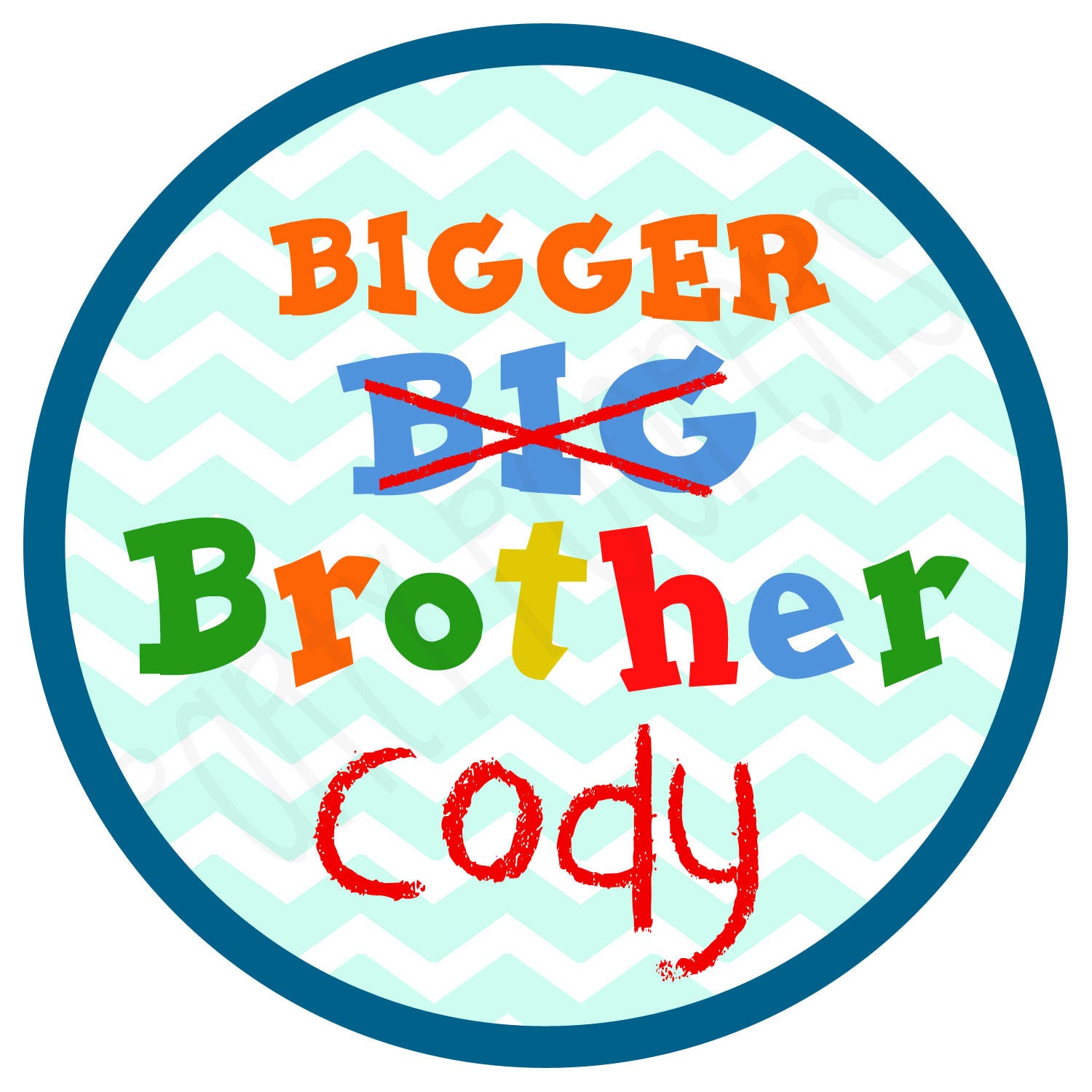 Bigger Brother Iron On Transfer Boys Personalized by PartyPoopers