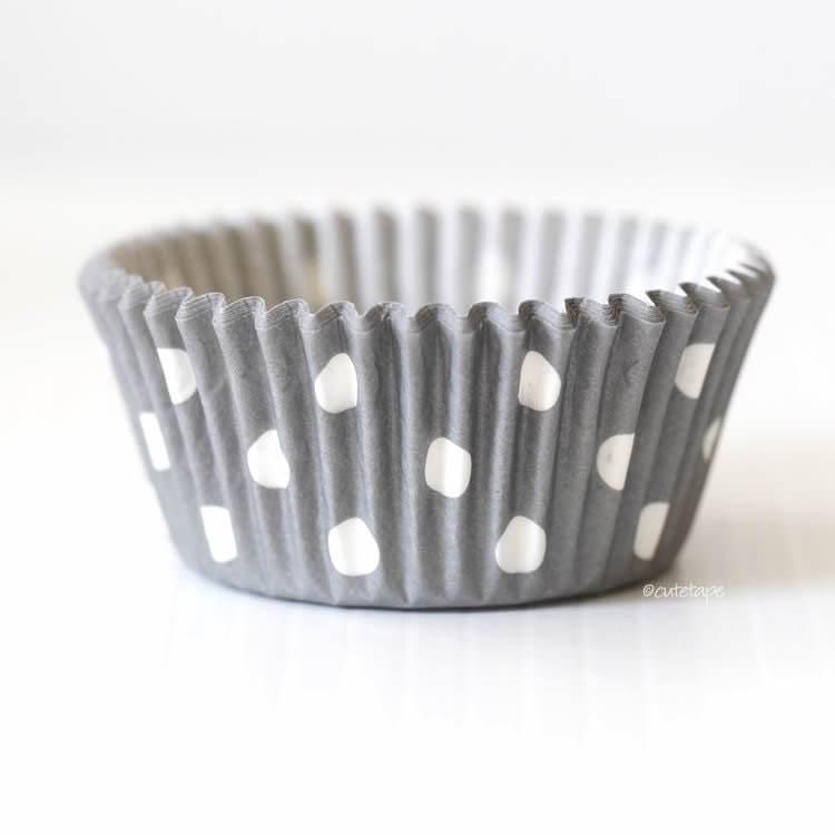 40 Gray Big Dots Cupcake Liners Grey Cupcake by PartyAwwSweet
