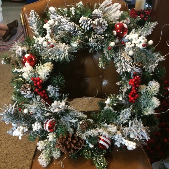 18 inch traditional christmas snow wreath 18 inch traditional christmas snow wreath