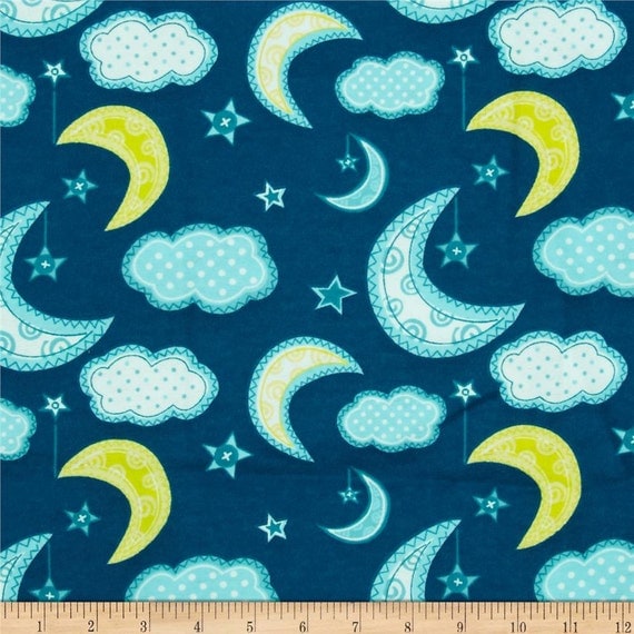 Night Sky flannel fabric sky moon stars clouds Camelot