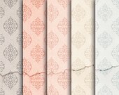 60% OFF SALE Scrapbook Paper Valentine's Day Pink Peach Scrapbook Paper Valentine Supplies Digital Damask Papers Scrapbook Il_170x135