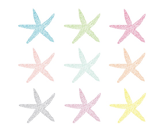 60% OFF SALE Digital Clip Art Starfish summer, beach, tropical, ocean clipart Il_570xn