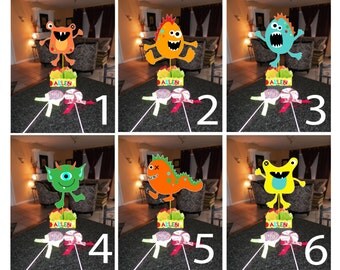 Little Monsters Birthday Party Centerpieces Lil Monsters Theme DIY 12" Small FREE KIT 1st Birthday Mitzvah Baby Shower Centerpiece