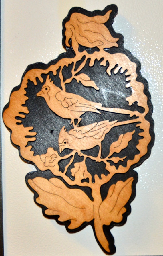 Wild Flower Cardinal/Pansy Scroll Saw Wall Plaque