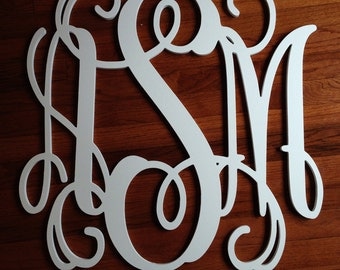 24" Wood Monogram, Wooden Wall Monogram, Nursery monogram,Home Decor, Wedding Decor