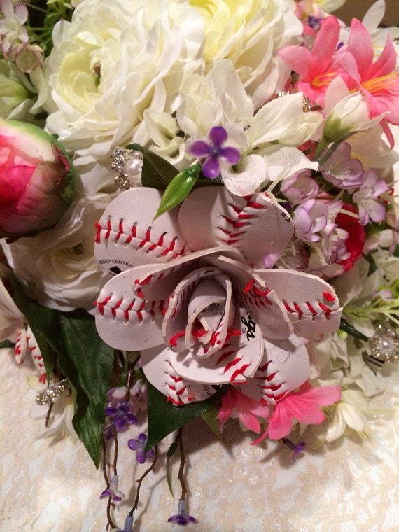 Baseball waterfall bouquets medium for baseball by SherrysPetals