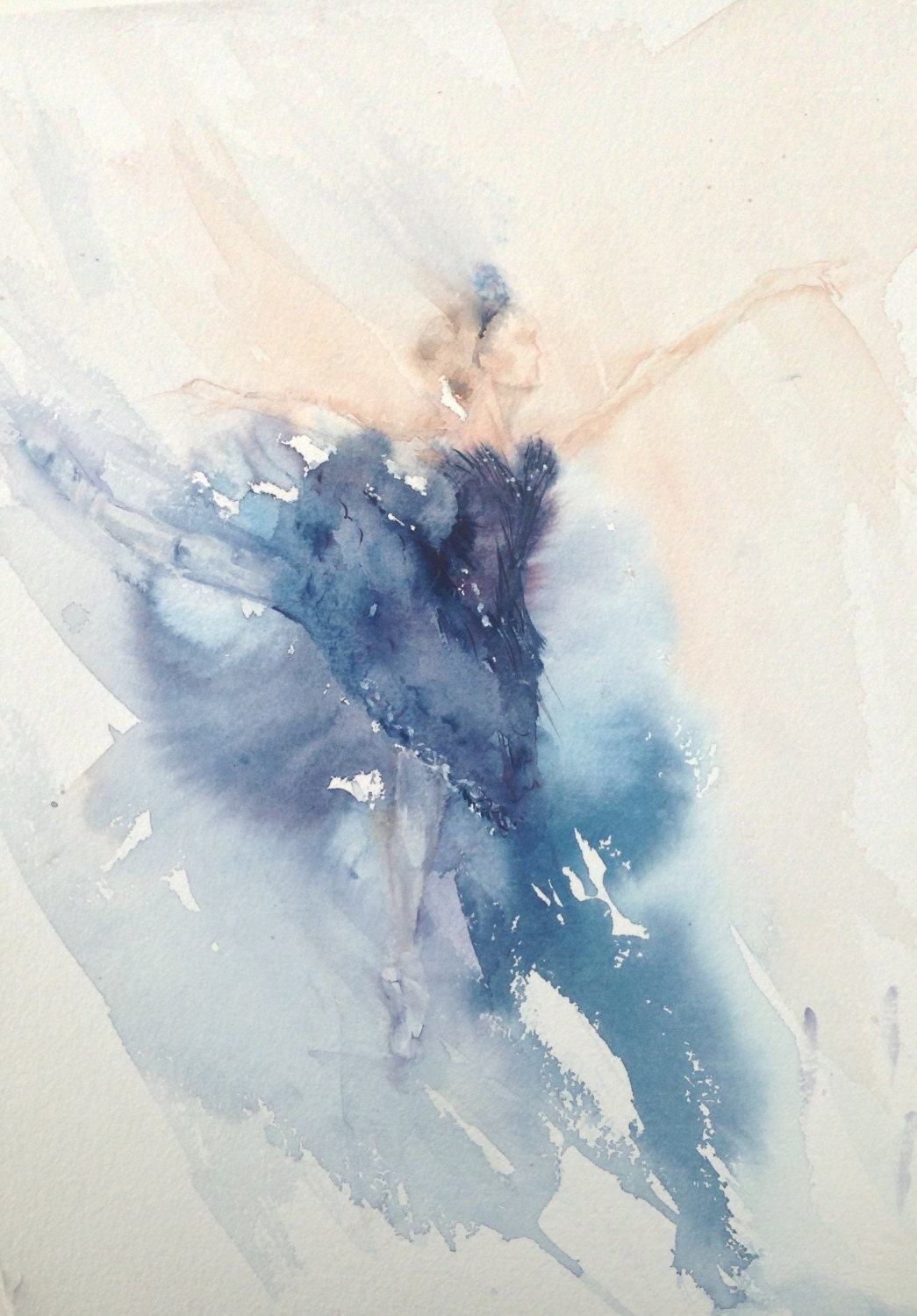 Ballet Watercolor Painting The Black Swan