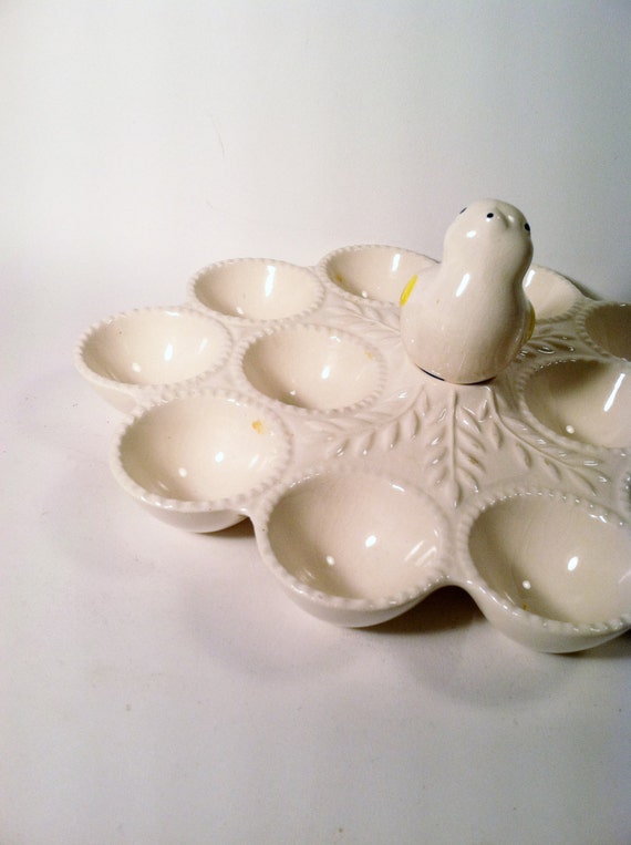 Vintage California USA Pottery Deviled Egg Tray