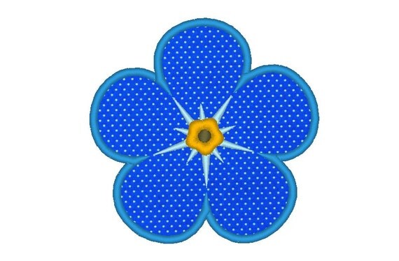 Forget me not flower applique jessecmault design