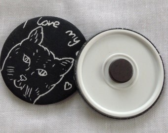 Hand printed Cat Fridge Magnet