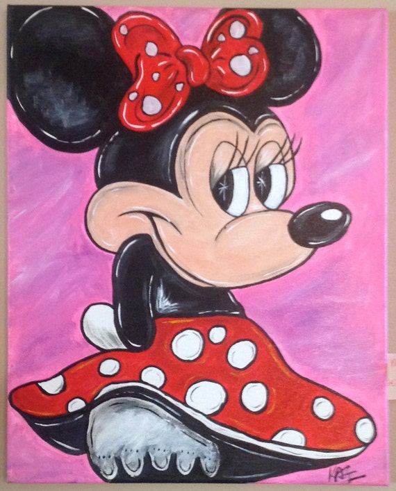 Items similar to Disney's Minnie Mouse 16x20 Acrylic wood stretched ...