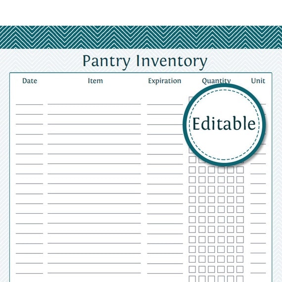 Pantry Inventory List Excel Templates