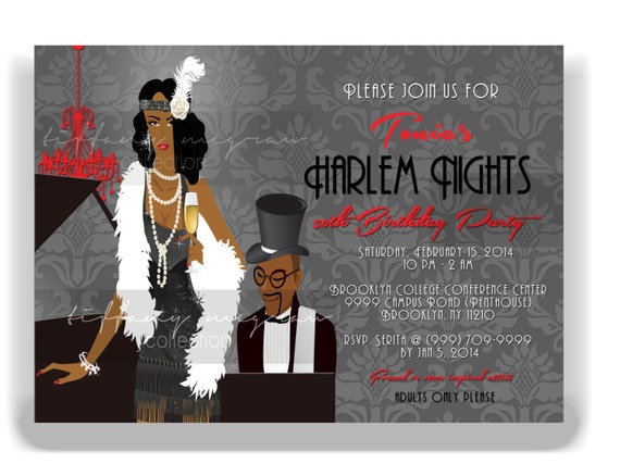 Harlem Nights Birthday Invitations 6