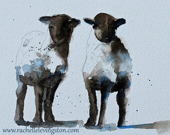 religious gift for her sheep painting sheep art painting sheep print sheep art print lamb watercolour ATC religious traditional SMALL