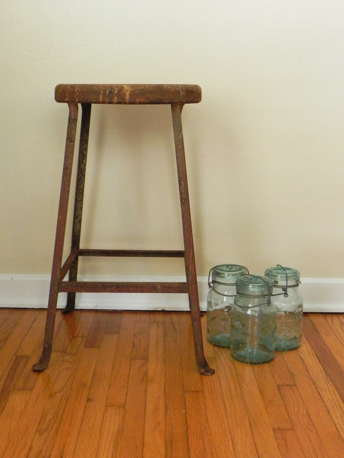 Rusty Industrial Stool Haute Juice