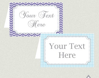 Gray and Blue Chevron Labels Printable PDF by SOSPrintables