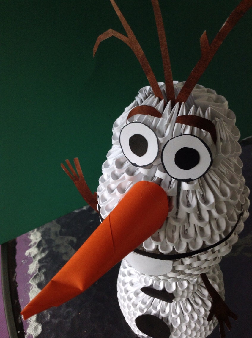 3D origami Olaf par StonegateArtsCrafts sur Etsy