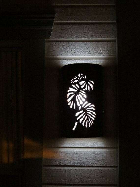 Wall sconce Tropical leaf Palm Tree Outdoor Ceramic Wall