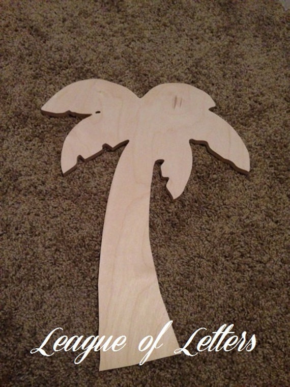 18 inch Wooden Palm Tree Cut Out by LeagueofLetters on Etsy