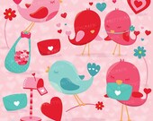 80% OFF SALE Valentine birds clipart commercial use, valentine vector graphics, digital clip art, digital images - CL628 Il_170x135