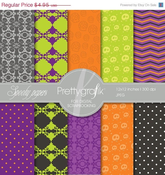 60% OFF SALE Halloween digital paper, commercial use, scrapbook papers, background - PS549 Il_570xn