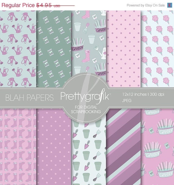 80% OFF SALE Delightful garden digital paper, commercial use, scrapbook papers, background - PS523 Il_570xn