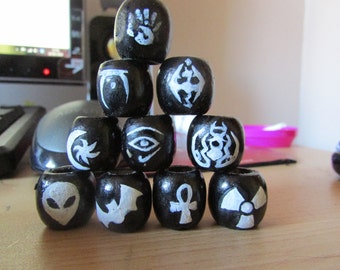 Hand Painted Dreadlock beads!