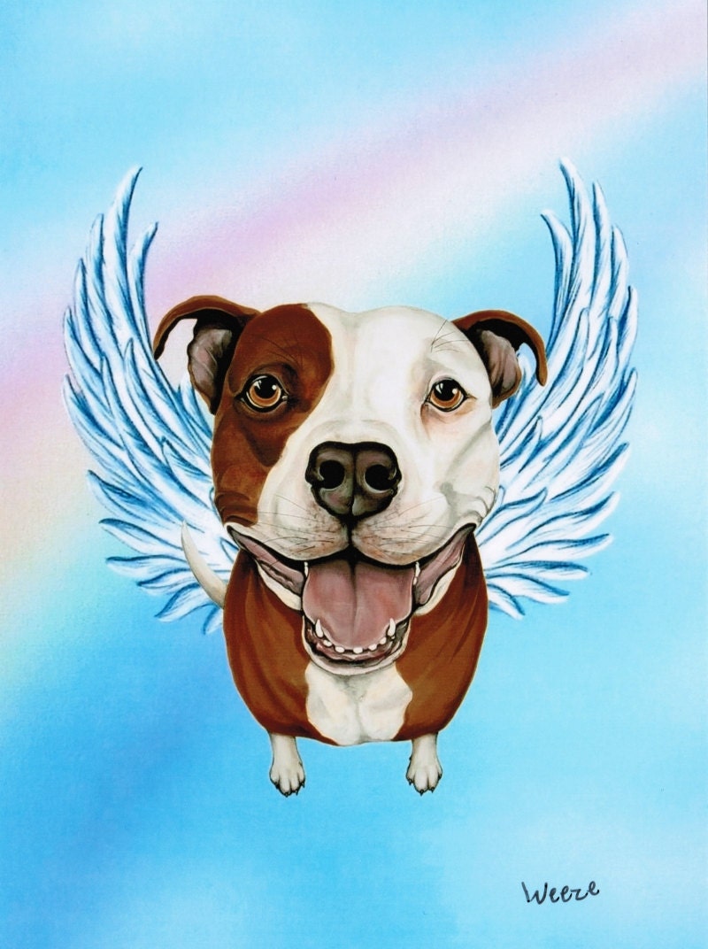 Pit Bull Angel Pit Bull Pit Bull Art Pit Bull by ArtbyWeeze