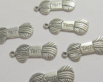 Antique Silver Yarn Charms 10 QTY