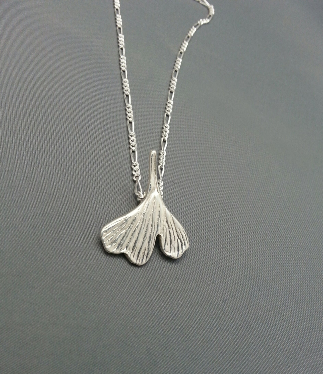 Ginkgo leaf necklace Silver jewelry Ginkgo Biloba Nature
