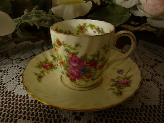 cup and  MINTON Vintage saucer vintage LORRAINE  S560 and Cup Demitasse minton 1930s Saucer Circa