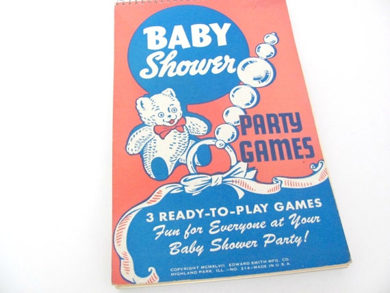 Vintage Baby Shower Game Book 1940's Baby Shower Party