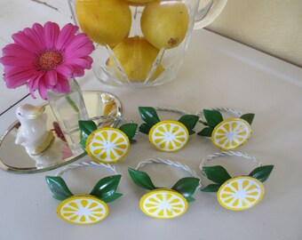 Vintage Italian Tole Lemon Napkin Rings