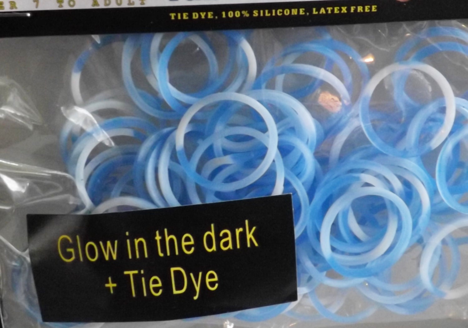 Tie dye loom Rubber Bands Glow in the dark 100 pack New