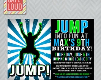 Custom Jump or Trampoline Party Invitation