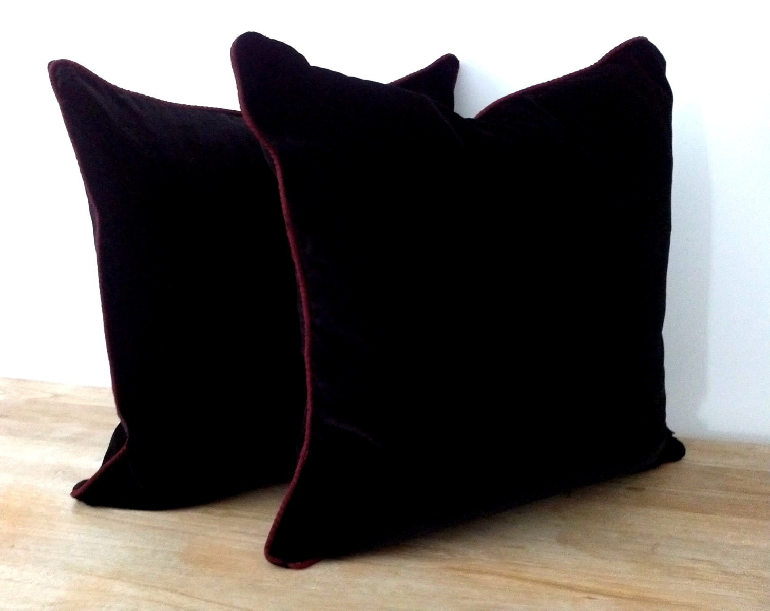 Black Silk Velvet Throw Pillow Cover 20 by 20