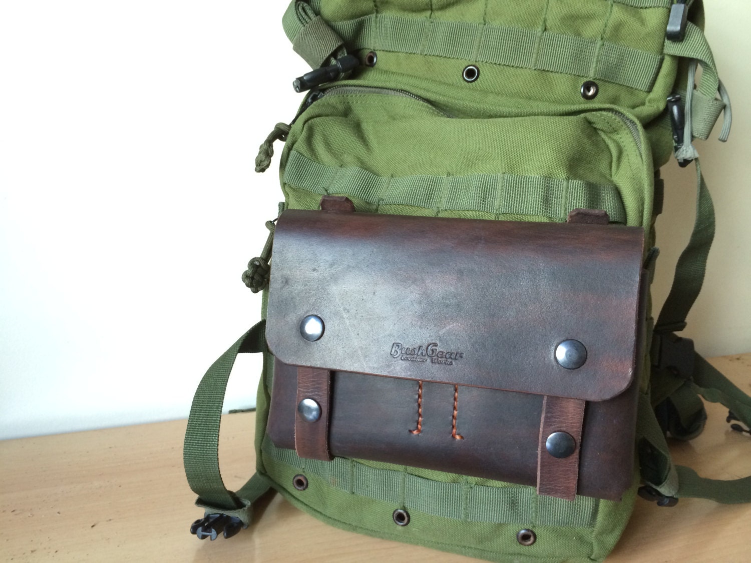Leather pouch / Survival kit / Bushcraft / Molle BIG