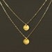 Layered Necklace Double Gold Disc Necklace 14K Gold Filled