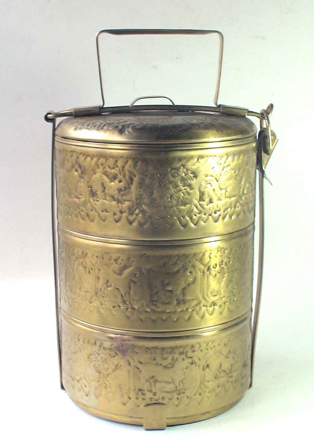 Antique Thai Food Carrier & Tiffin Carrier Brass Buddhism