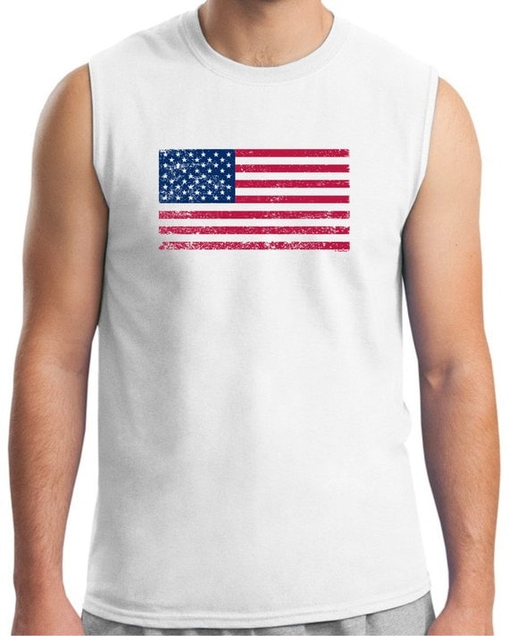 american flag button up shirt sleeveless