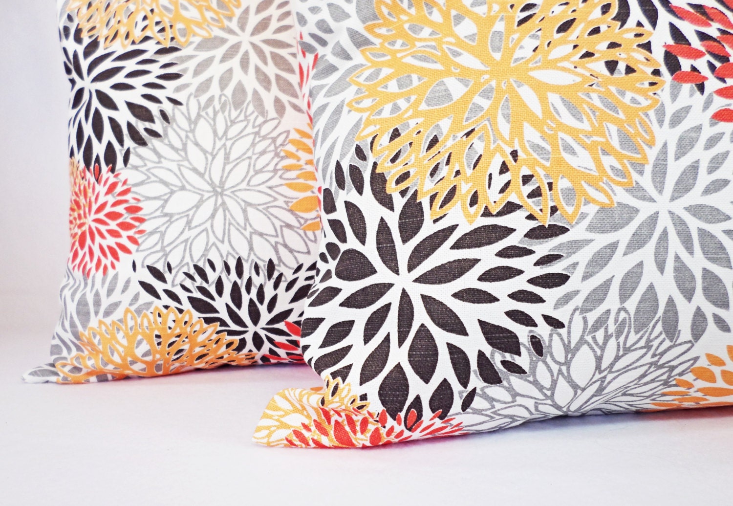 15 OFF SALE Two Orange and Brown Couch Pillows Orange Throw