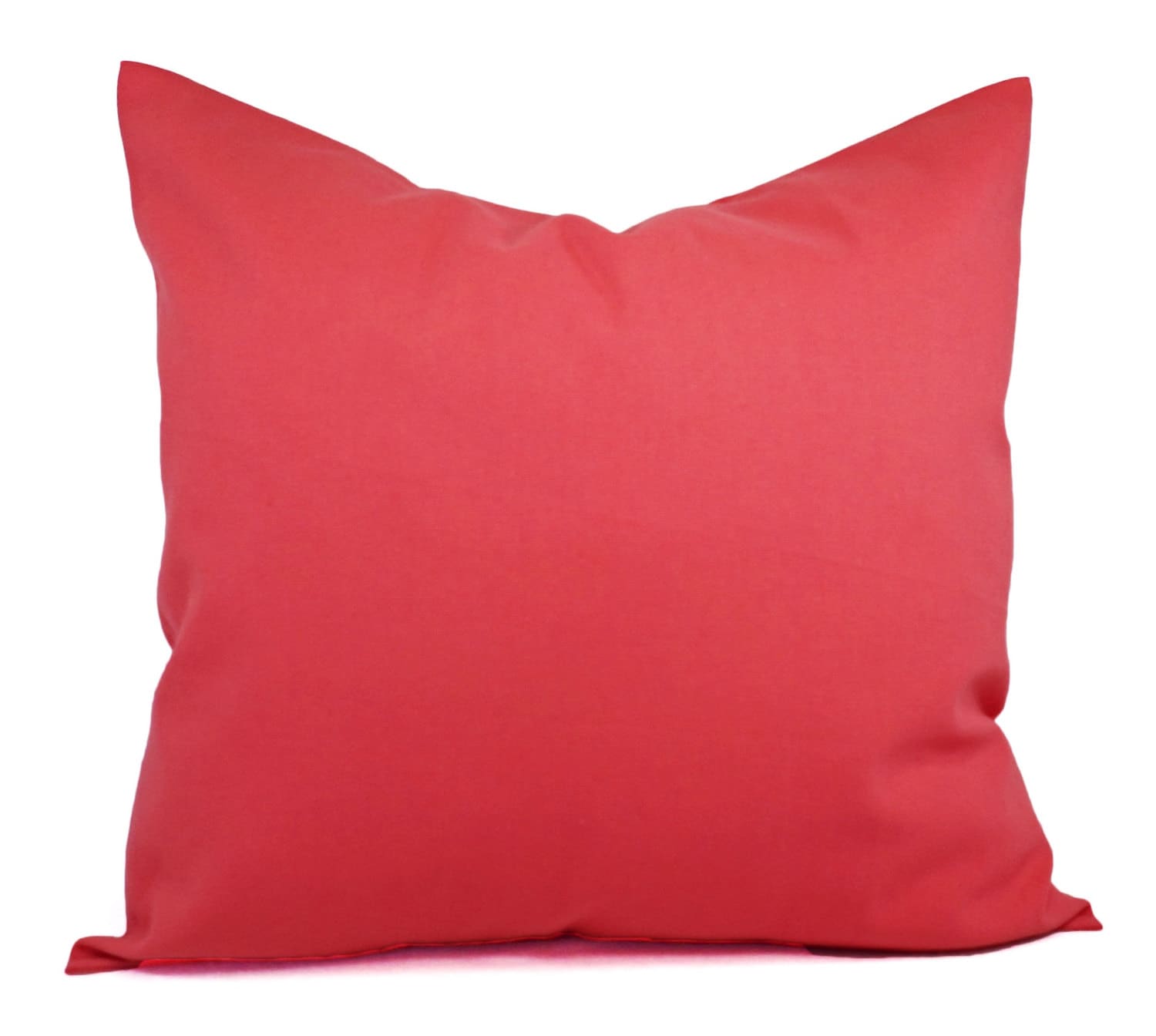 Two Solid Coral Throw Pillow Covers Coral by CastawayCoveDecor