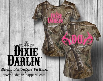 Lady Hunter Tee in Realtree Camo & Hot Pink