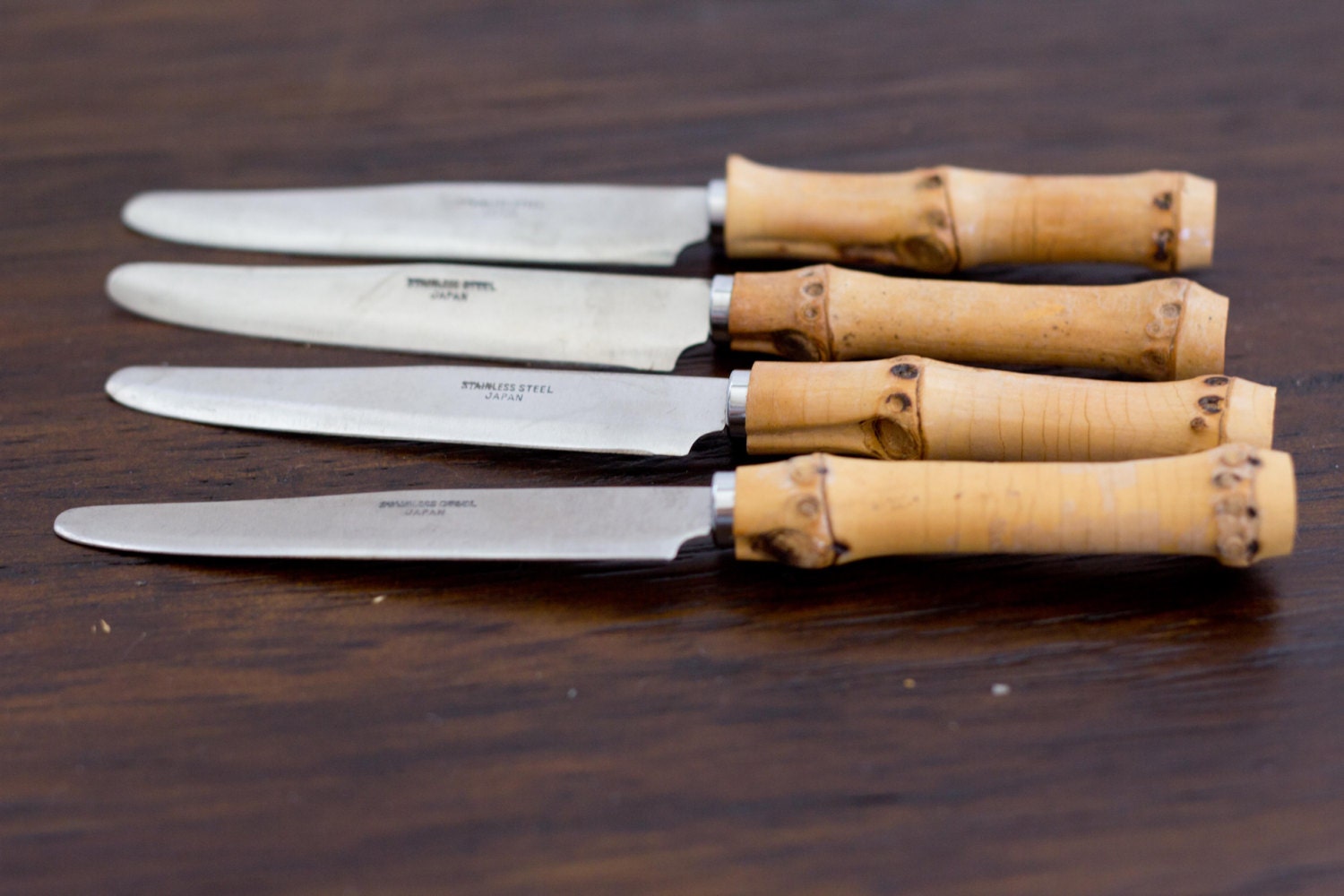 Bamboo Handle Knives Set of 4