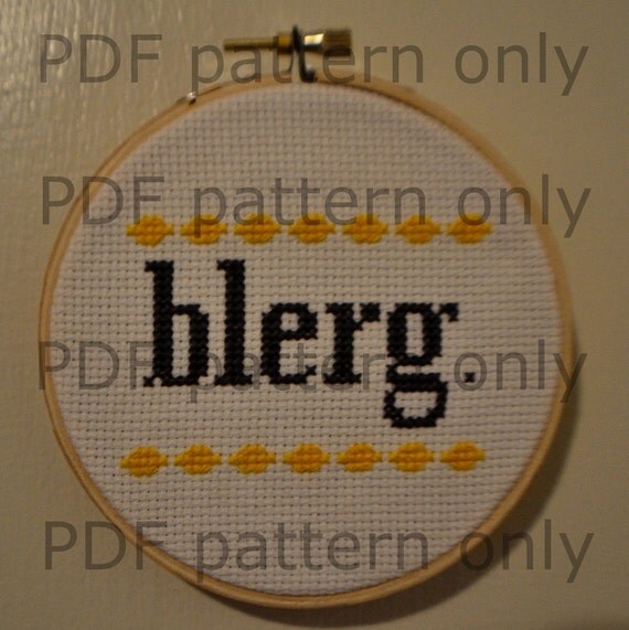 PDF Pattern - blerg. - 30 Rock cross stitch