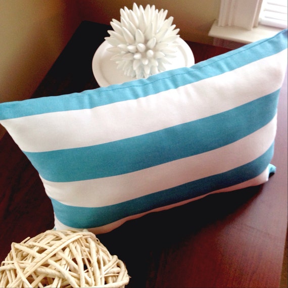 Nautical Teal Lumbar Throw Pillow