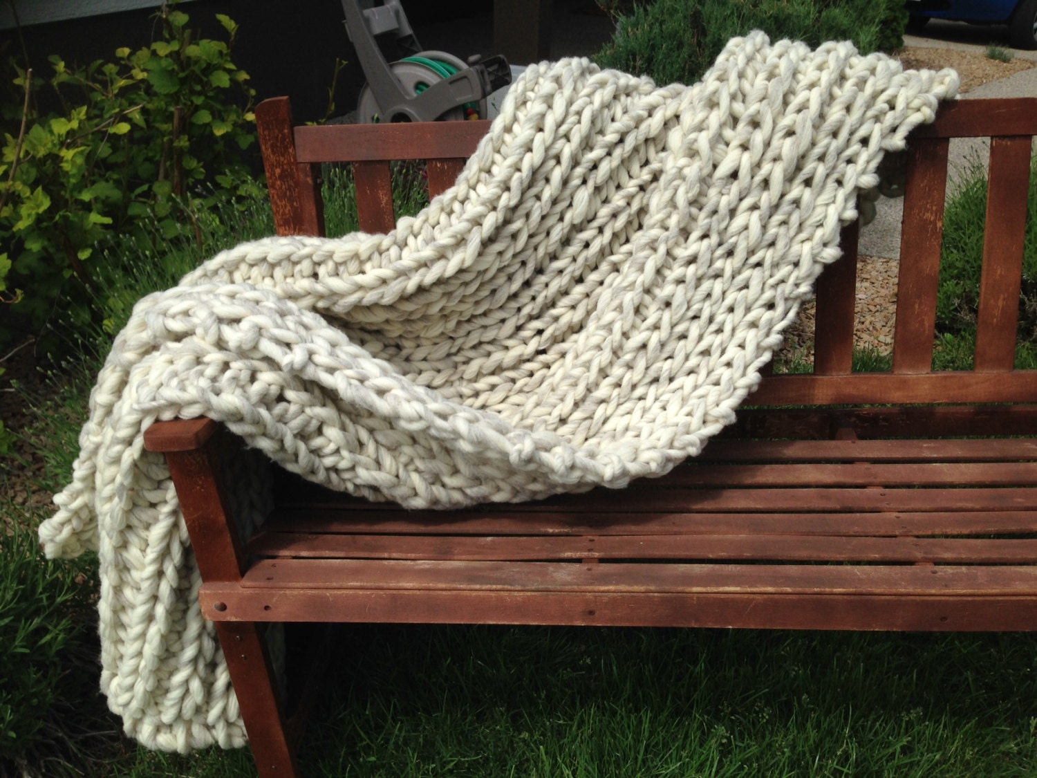 Chunky Wool Knit Blankets Yarn Scarves and by NaturalWoolKnits