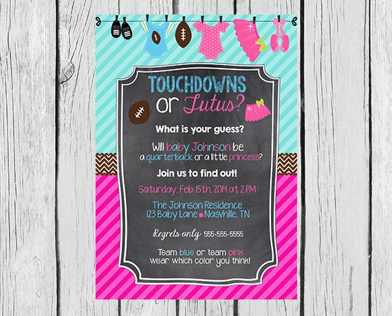 Touchdowns Or Tutus Invitations 3