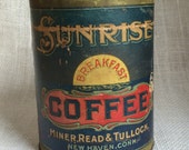 Vintage Sunrise Breakfast Coffee Tin - Vintage Advertising - Kitchen Advertising - Rare